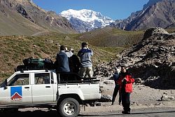 Pierwszy rzut oka na cel wyprawy i pierwsze fotki. Aconcagua 6959 m n.p.m.