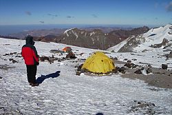 Pierwszy obóz Nido de Condores 5500m n.p.m.