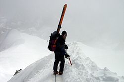 ... zejście na lodowiec Aiguille du Midi